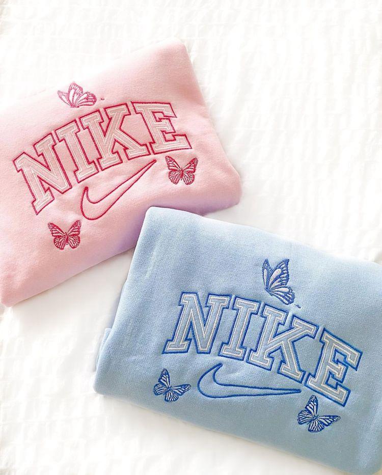 Nike Embroidered Crewneck w/ Butterflies